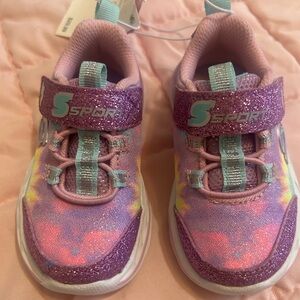 Sketchers Kids Sparkle Athletic Shoes - Pink & Purple